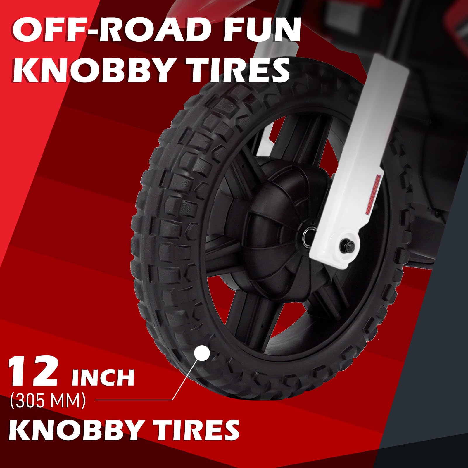 ChVans Kids Ride on Motorcycle for Kids 3-10, 24V Battery Powered Bike Electric Motorbike with Treaded Tires and USB/Music Player, Electric Dirt Bike, Up to 11MPH,2-Speed Modes, Blue