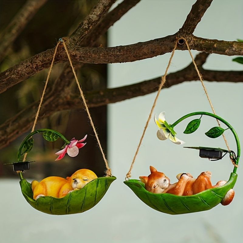 Solar-Powered Animal Swing Ornament