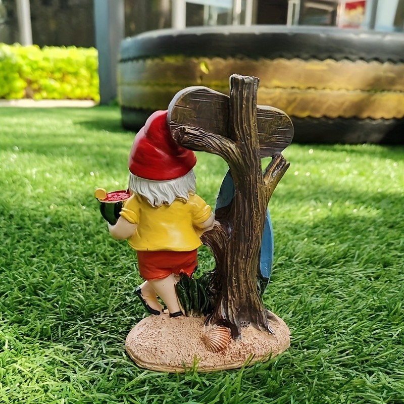 Garden Creative Surf Gnome Plastic Statue, Mini Garden Supplies DIY Potted Micro Landscape Decor