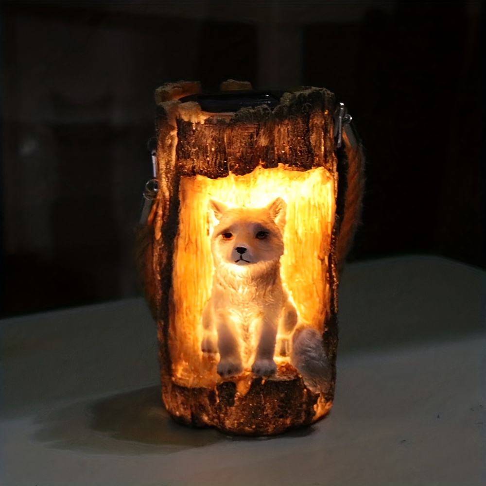 Solar Garden Stake Light Fox, Outdoor Solar Hanging Chandelier