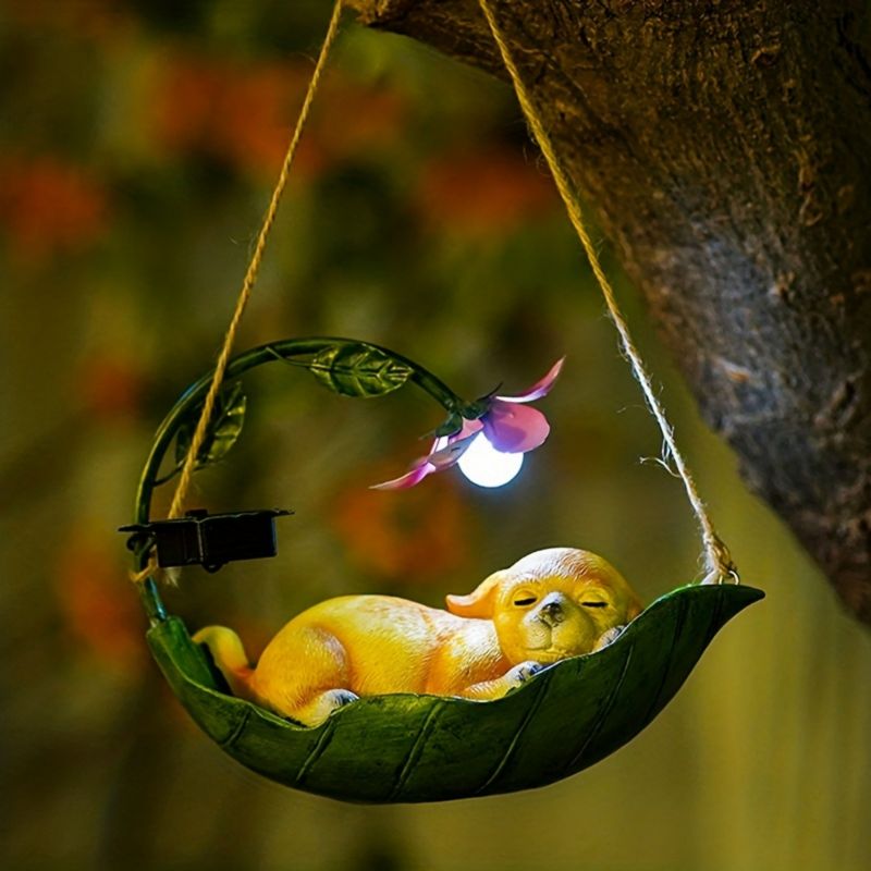 Solar-Powered Animal Swing Ornament