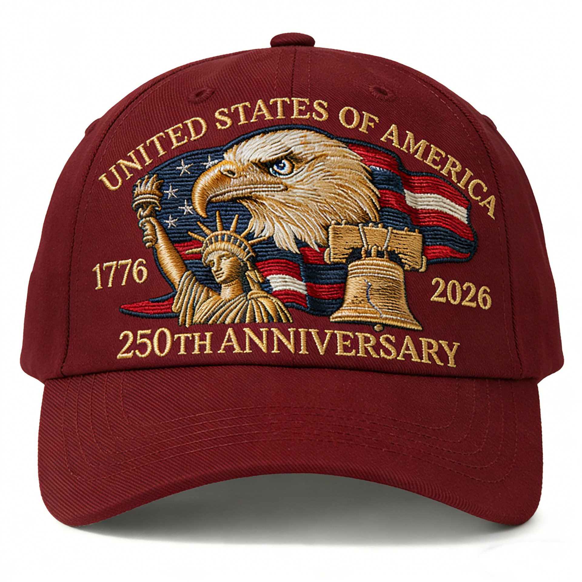 USA 250th Anniversary Hat 2026 – 3D Embroidered Vintage Cotton Baseball Cap | Breathable
