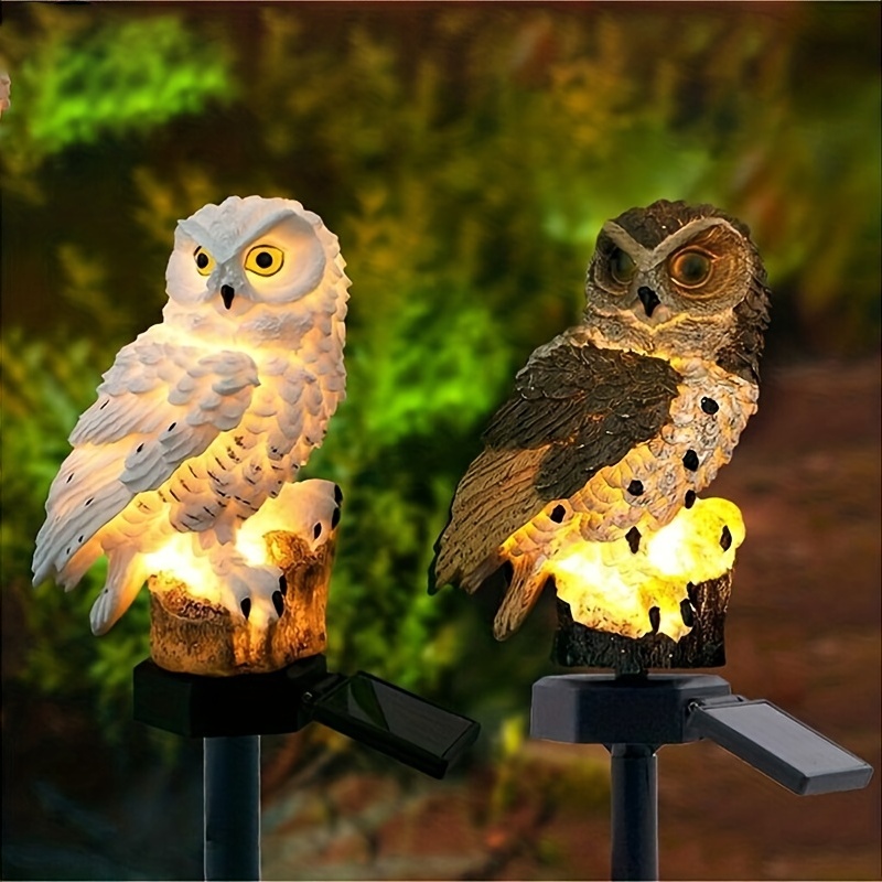 Owl Solar LED Lights, Solar Garden Lights Outdoor Decor, Resin Garden Waterproof Decorations
