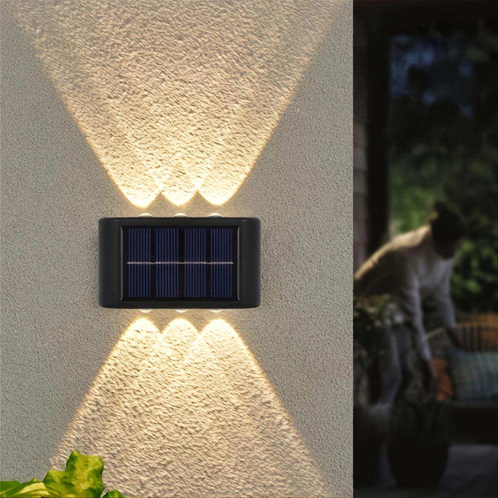 Solar Waterproof Wall Light For Outdoor Decoration, 6 LED Lights, Wall Light For Courtyard, Street, Landscape, Garden