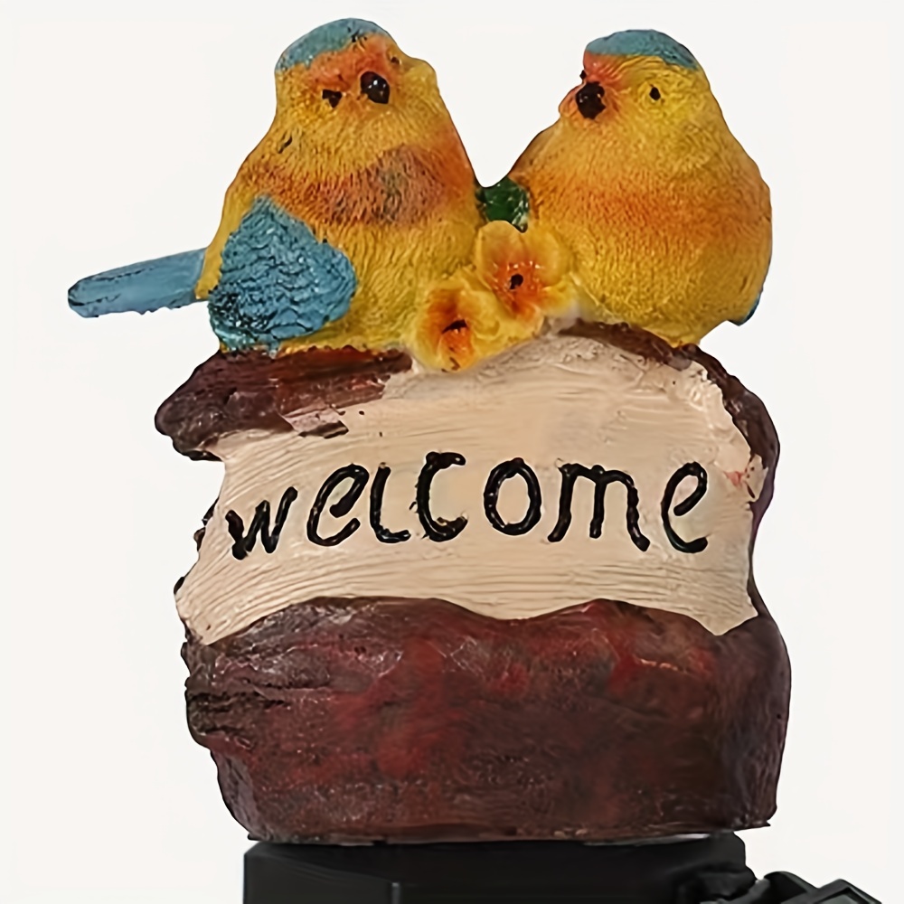 Solar Garden Lights Outdoor Decor, Solar Welcome Birds Lights Warm LED, IP44 Waterproof Welcome Birds Decorative Lights