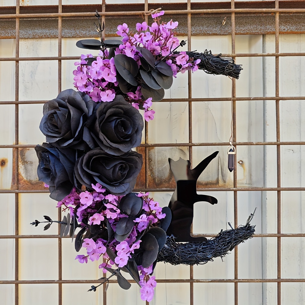 Halloween Moon Cat Wreath