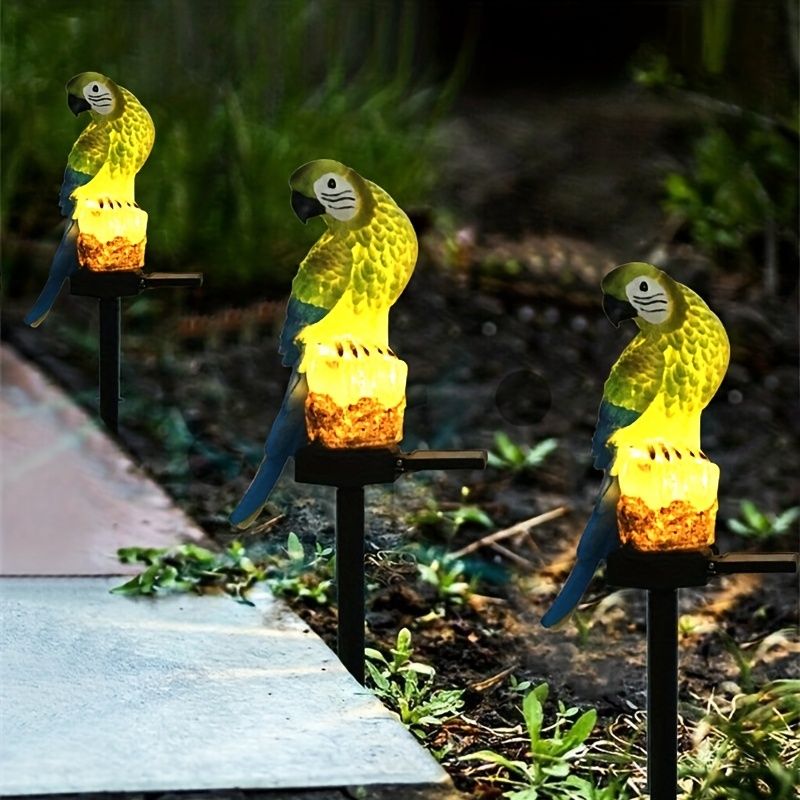 Resin Parrot Solar LED Stake Light
