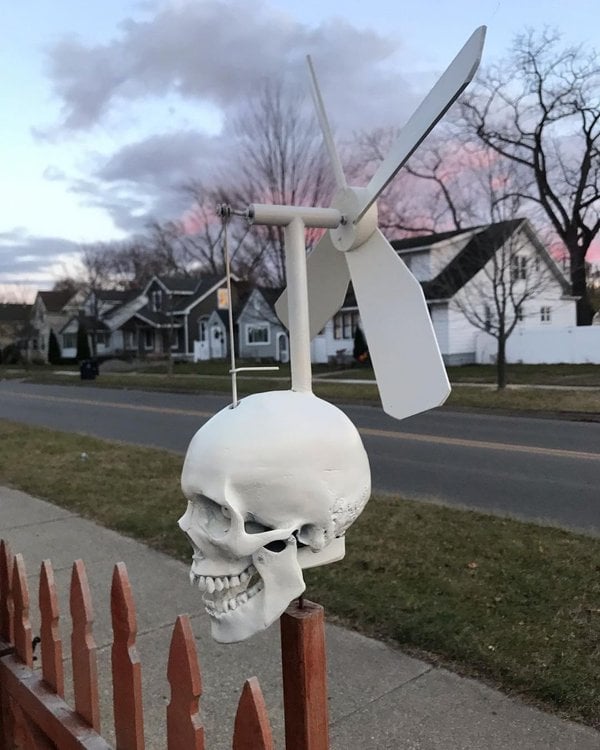 【Halloween hot sale 70% OFF】Iron Skull Whirligig - Garden Decor
