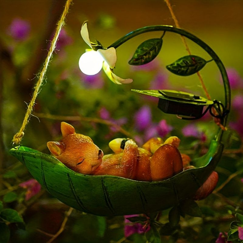 Solar-Powered Animal Swing Ornament