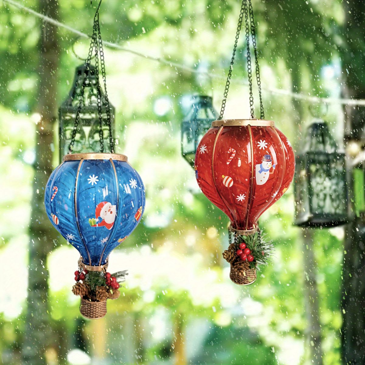 18-inch Christmas Hot Air Balloon Solar Lantern