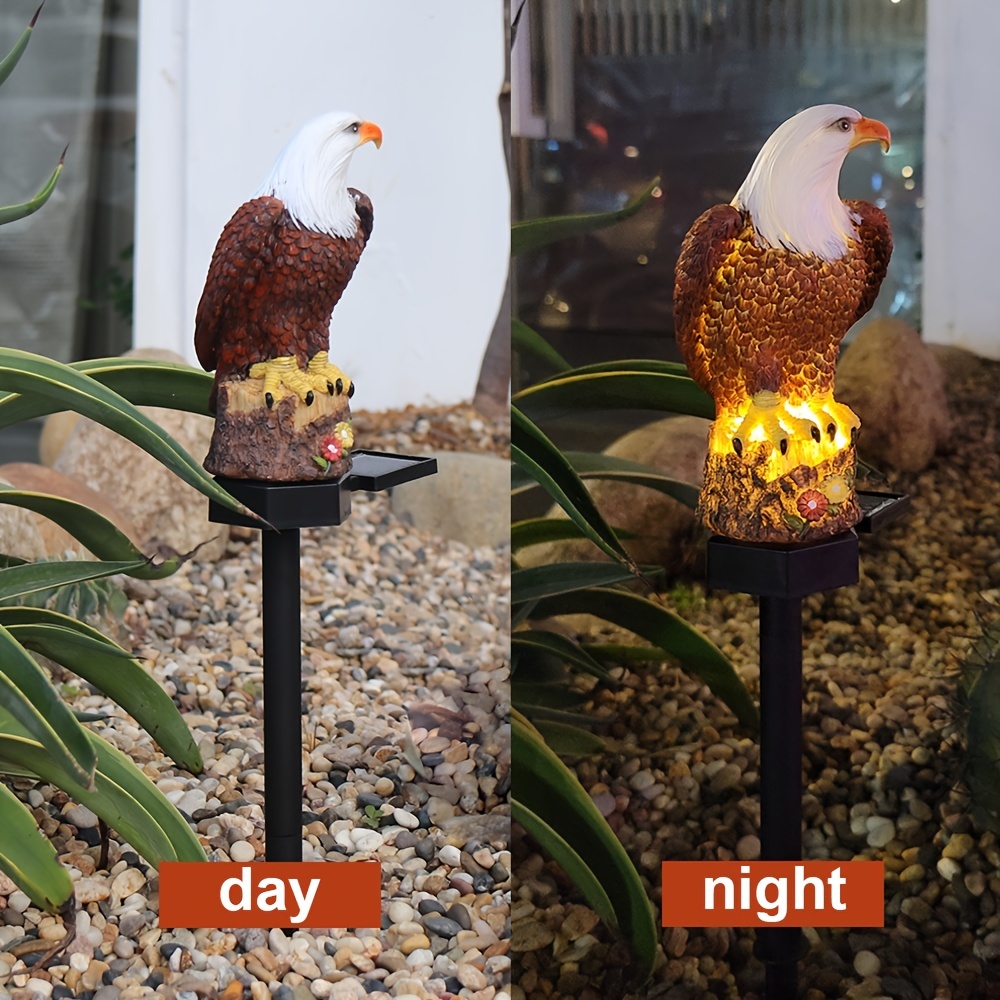 Solar Garden Light Outdoor, Eagle Solar Garden Stake Light, Waterproof Warm White LED Light For Garden