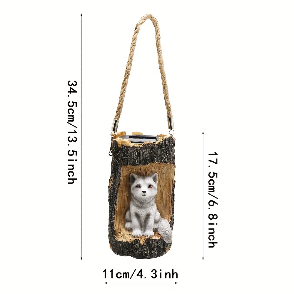 Solar Garden Stake Light Fox, Outdoor Solar Hanging Chandelier