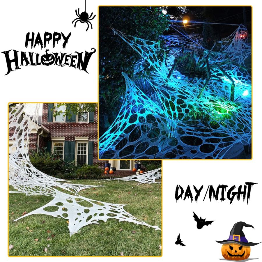 Stretchy Spider Webbing for Halloween garden Decor