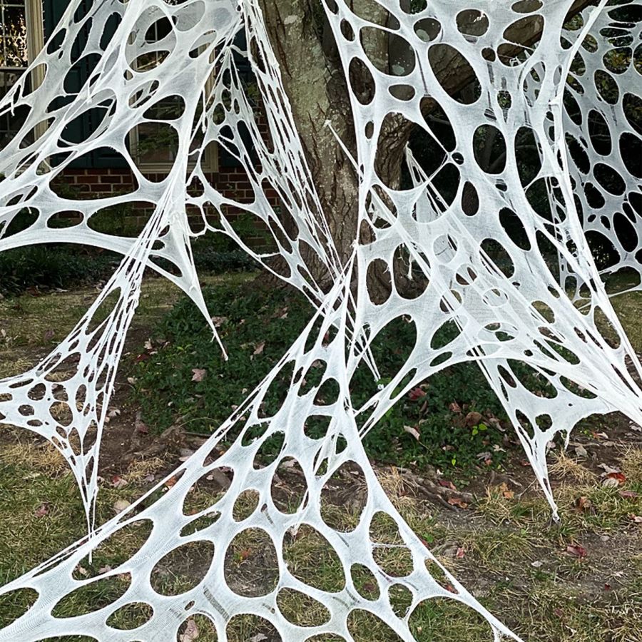 Stretchy Spider Webbing for Halloween garden Decor