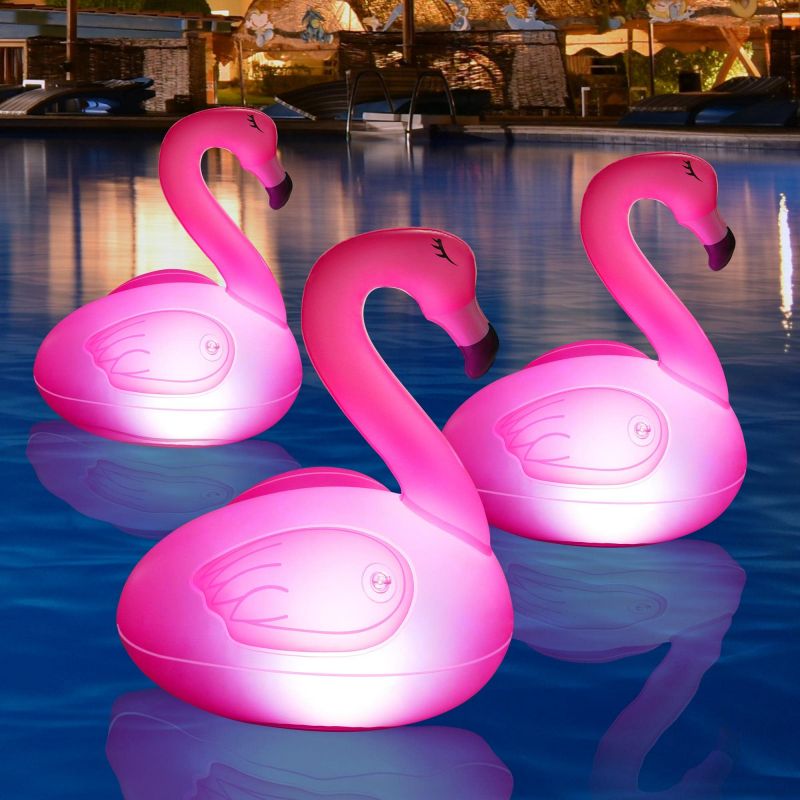 Solar Powered Flamingo Lights for Swimming Pool