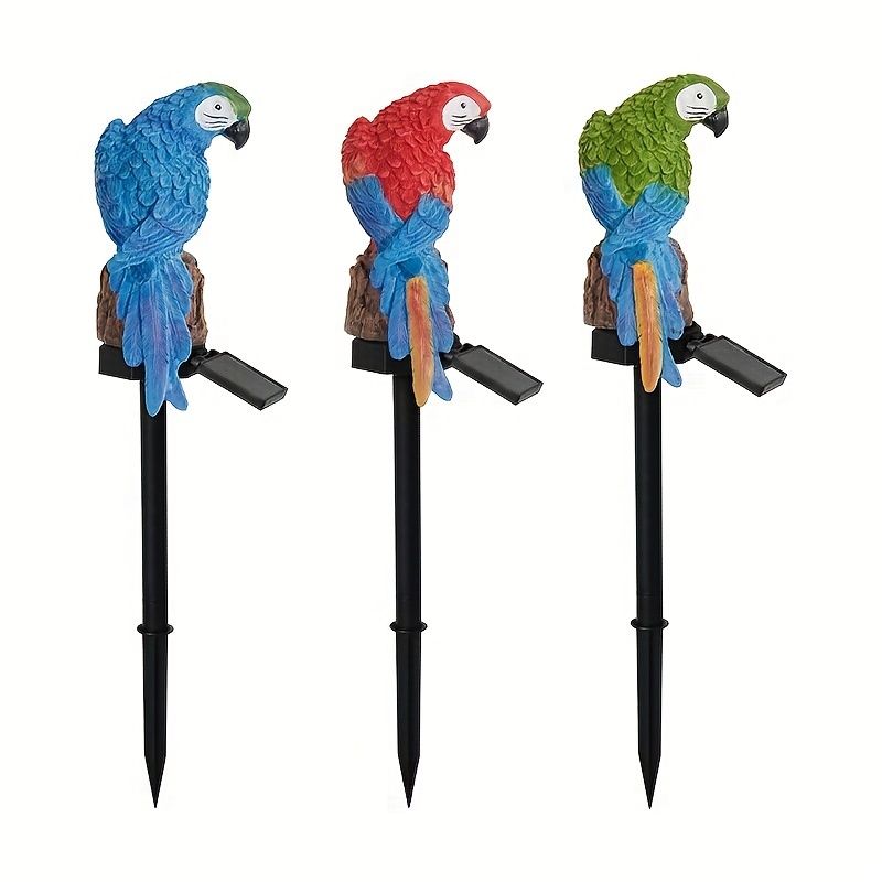 Resin Parrot Solar LED Stake Light
