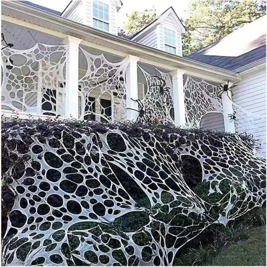 Stretchy Spider Webbing for Halloween garden Decor