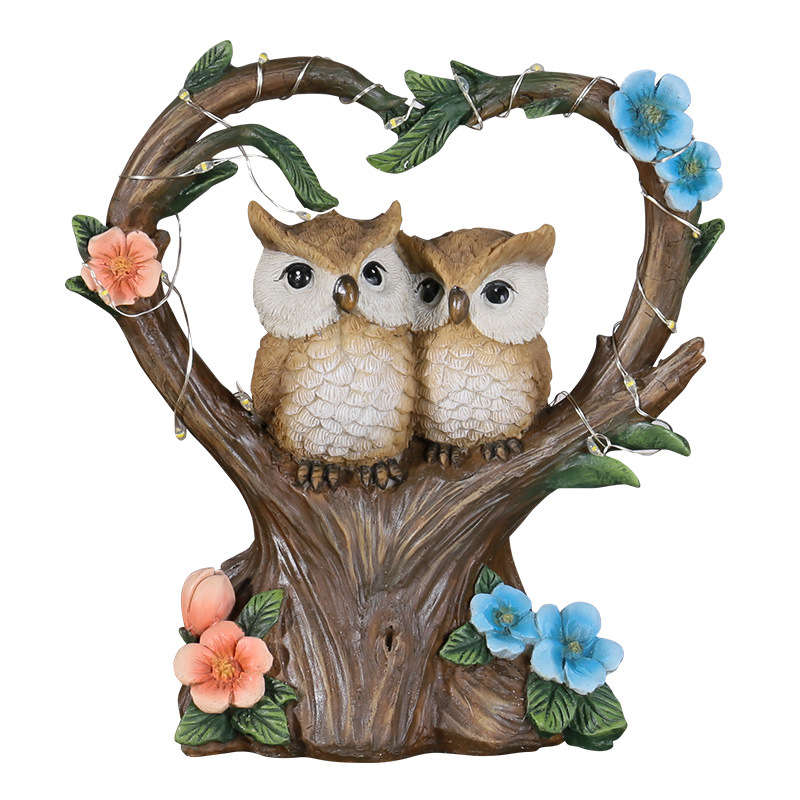 Couple bird ornament solar lamp