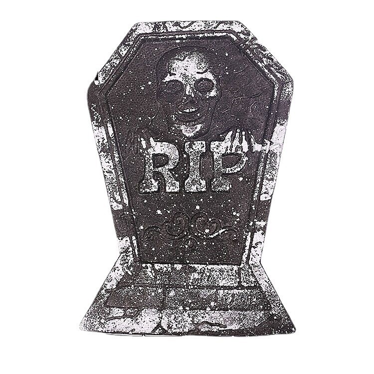 Realistic Tombstone with Skeleton Portrait