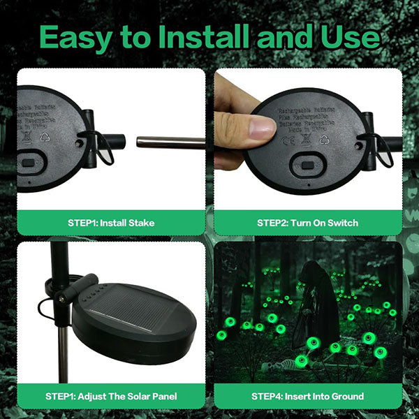 Solar Scary Eyeball Garden Lights for Outdoor Halloween Decorations