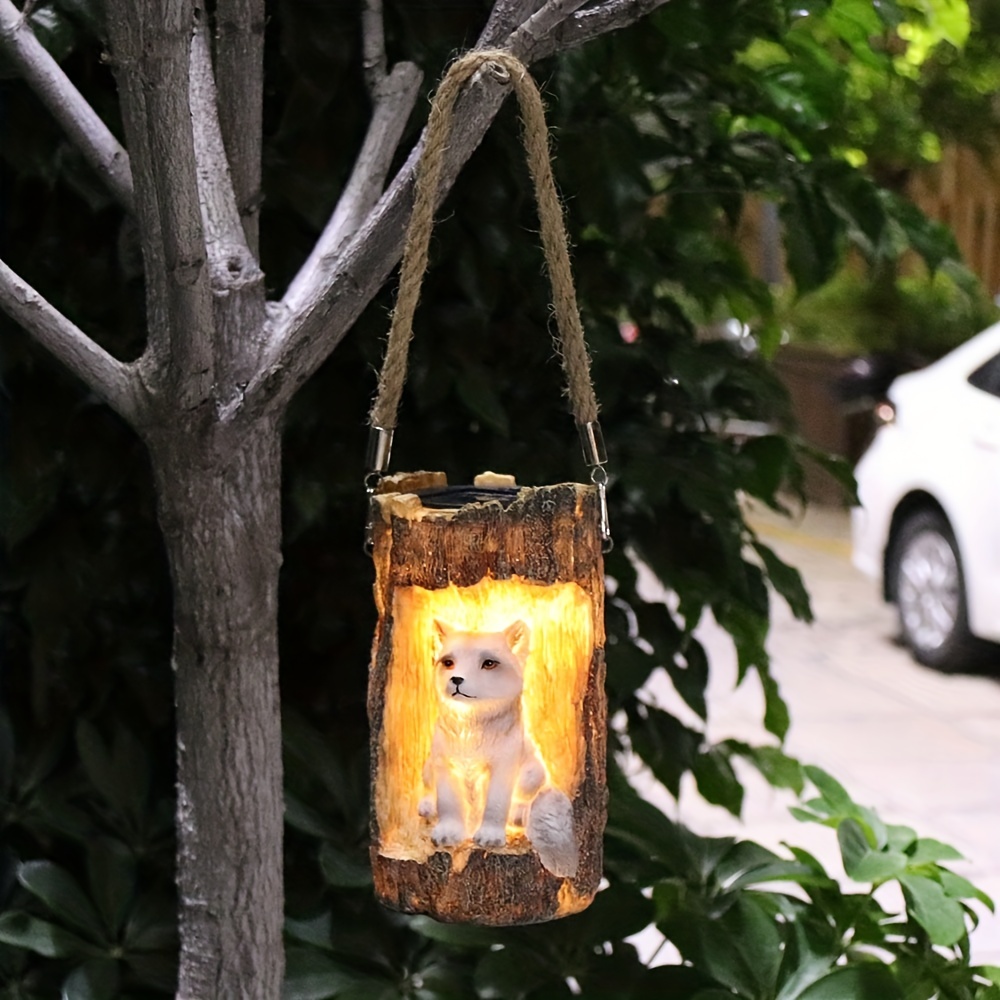 Solar Garden Stake Light Fox, Outdoor Solar Hanging Chandelier