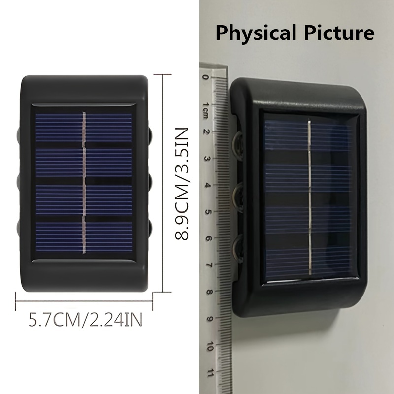 Solar Waterproof Wall Light For Outdoor Decoration, 6 LED Lights, Wall Light For Courtyard, Street, Landscape, Garden