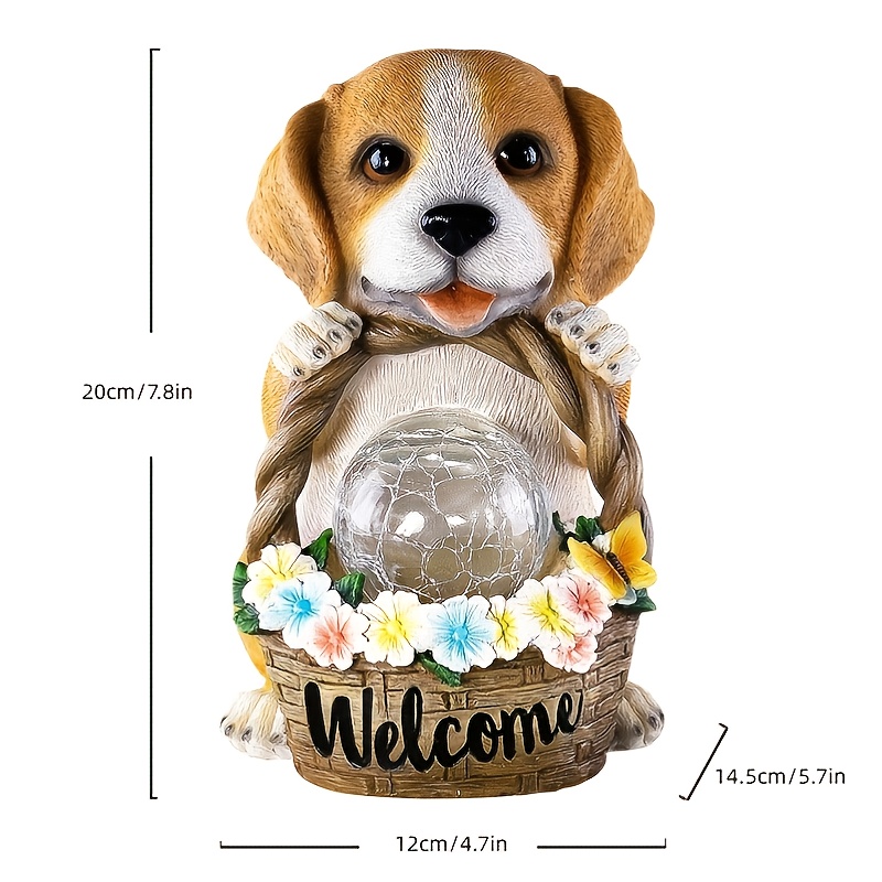 Cute Puppy Solar Night Lights - Creative Resin Crafts for Patios, Parks & Gardens