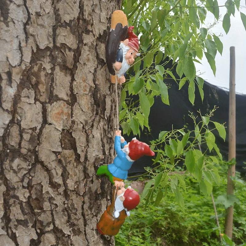 Garden Gnome Statue, Climbing Gnomes 