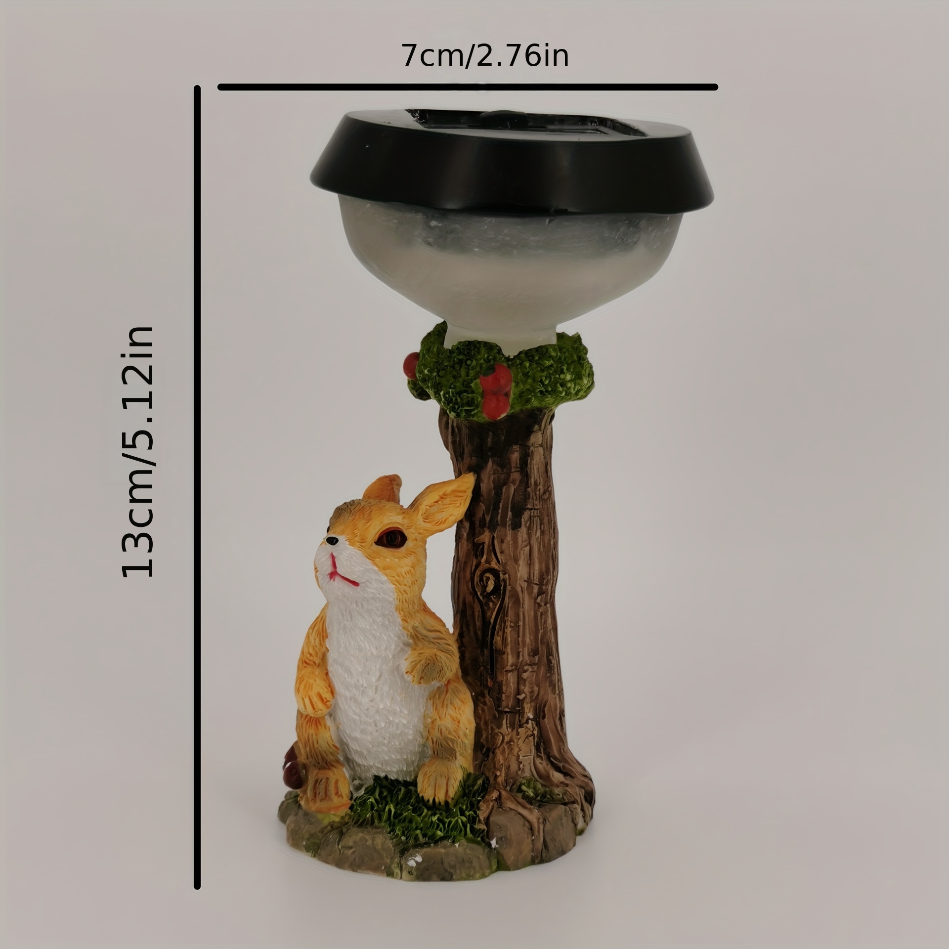 Solar Cute Animals Resin Statue Lamp For Welcome Coming Garden Ornament Lawn Light