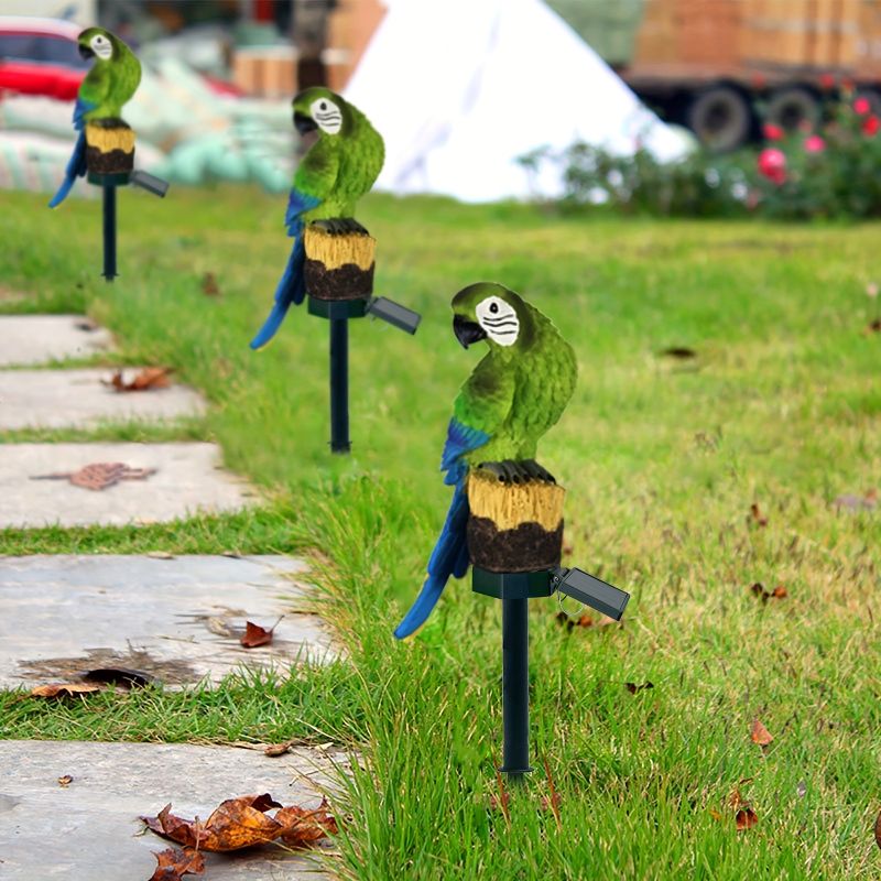 Resin Parrot Solar LED Stake Light
