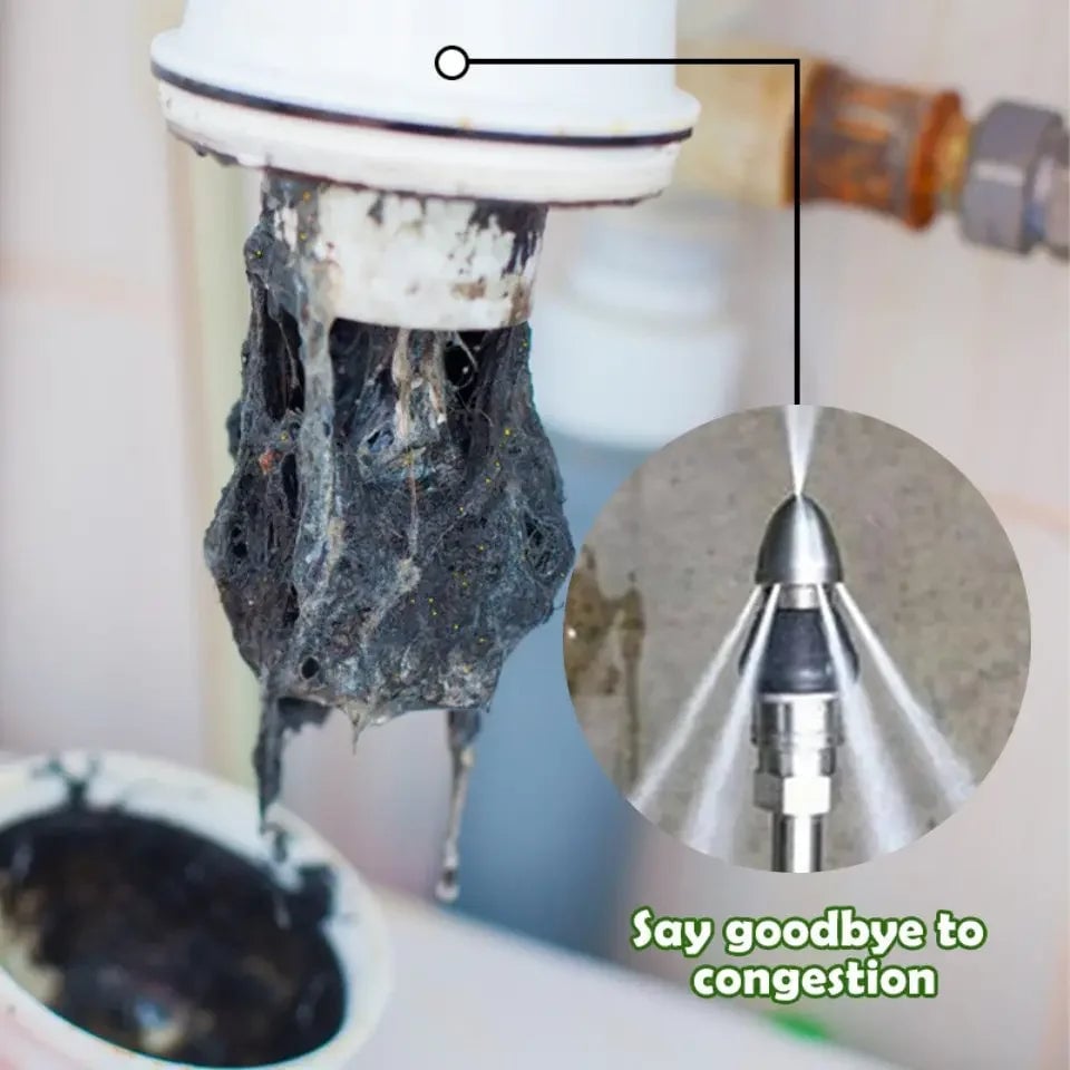 🔥Sewer Cleaning Tool High-pressure Nozzle🔥