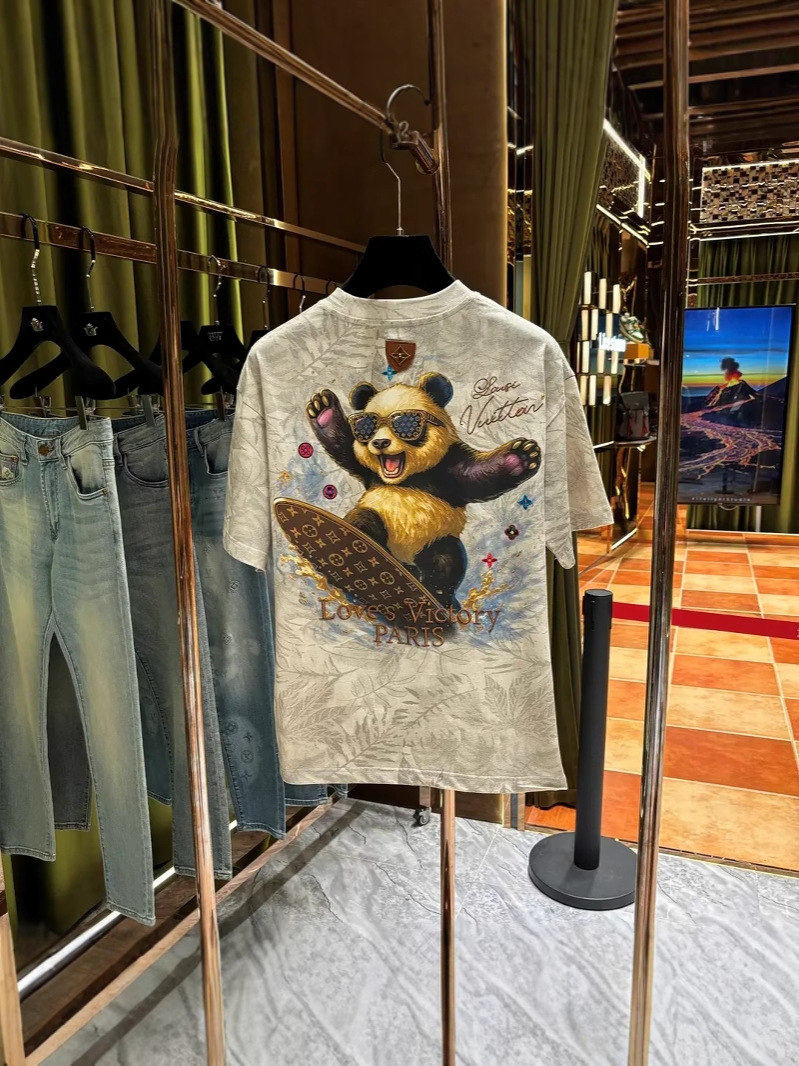 Fashion brand heavy embroidery pure cotton short-sleeved T-shirt