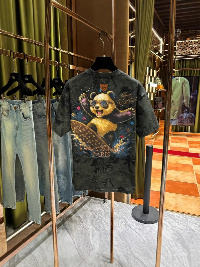Fashion brand heavy embroidery pure cotton short-sleeved T-shirt