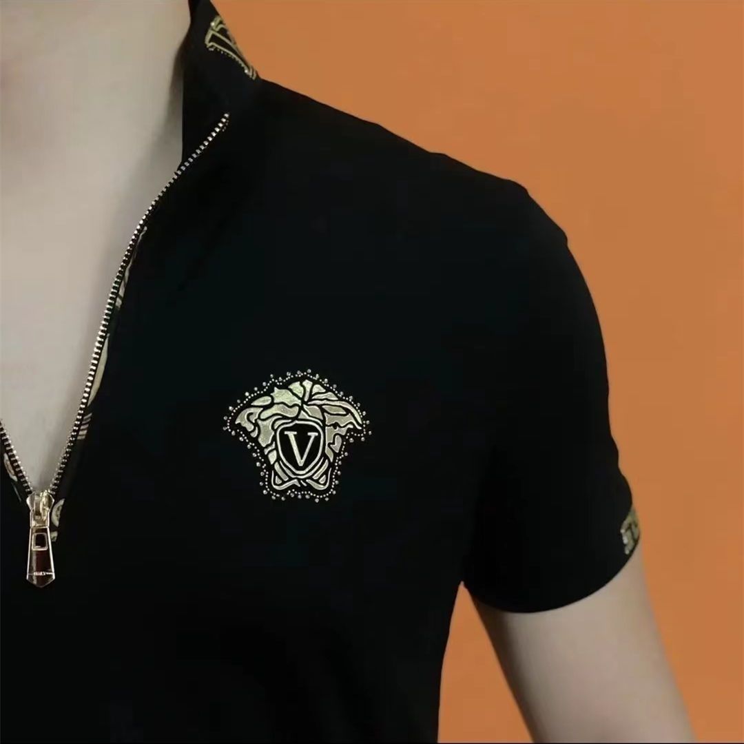 New arrival-Men's gold-stamped short-sleeved shirt