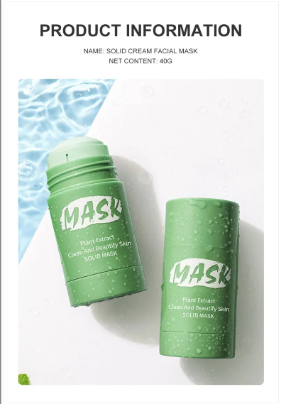 Green Tea Herbal Mask Stick Cream for Removes Blackheads