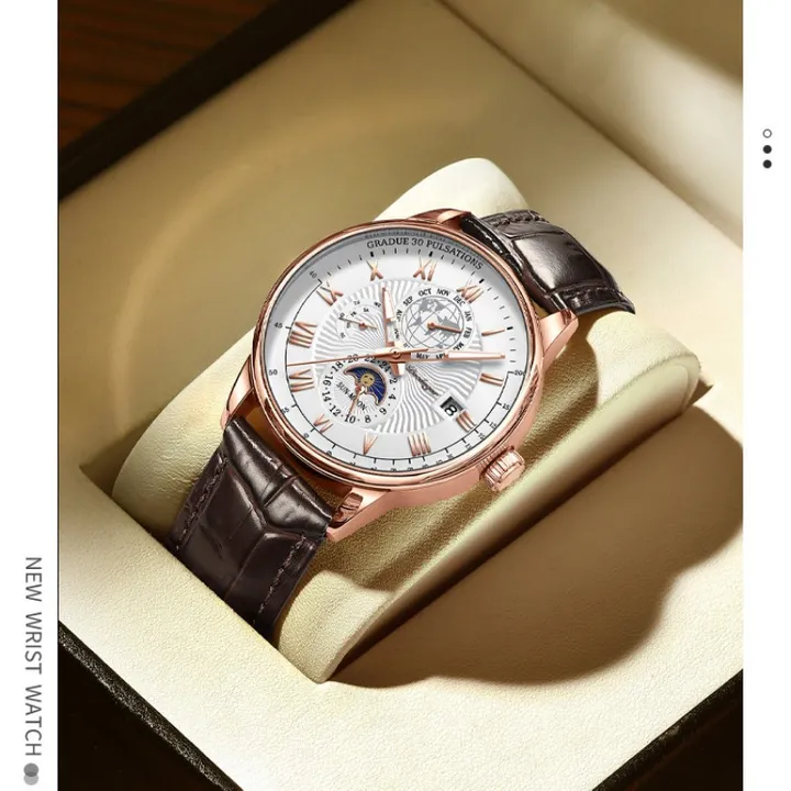 POEDAGAR Brand Swiss Official Certification Waterproof Luminous Men's Mechanical Quartz Watch