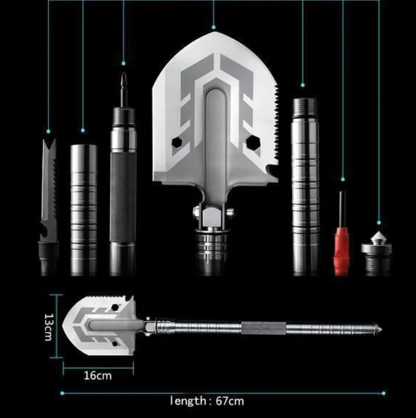 The Ultimate Survival Tool 23-in-1 Multi-Purpose Folding Shovel
