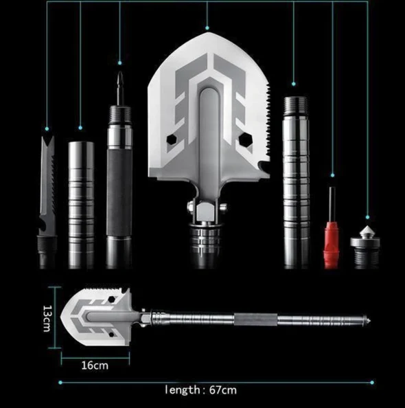 The Ultimate Survival Tool 23-in-1 Multi-Purpose Folding Shovel