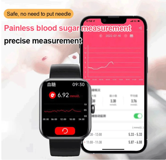 [All day monitoring of heart rate and blood pressure] Bluetooth fashion watch（Support 24 languages）