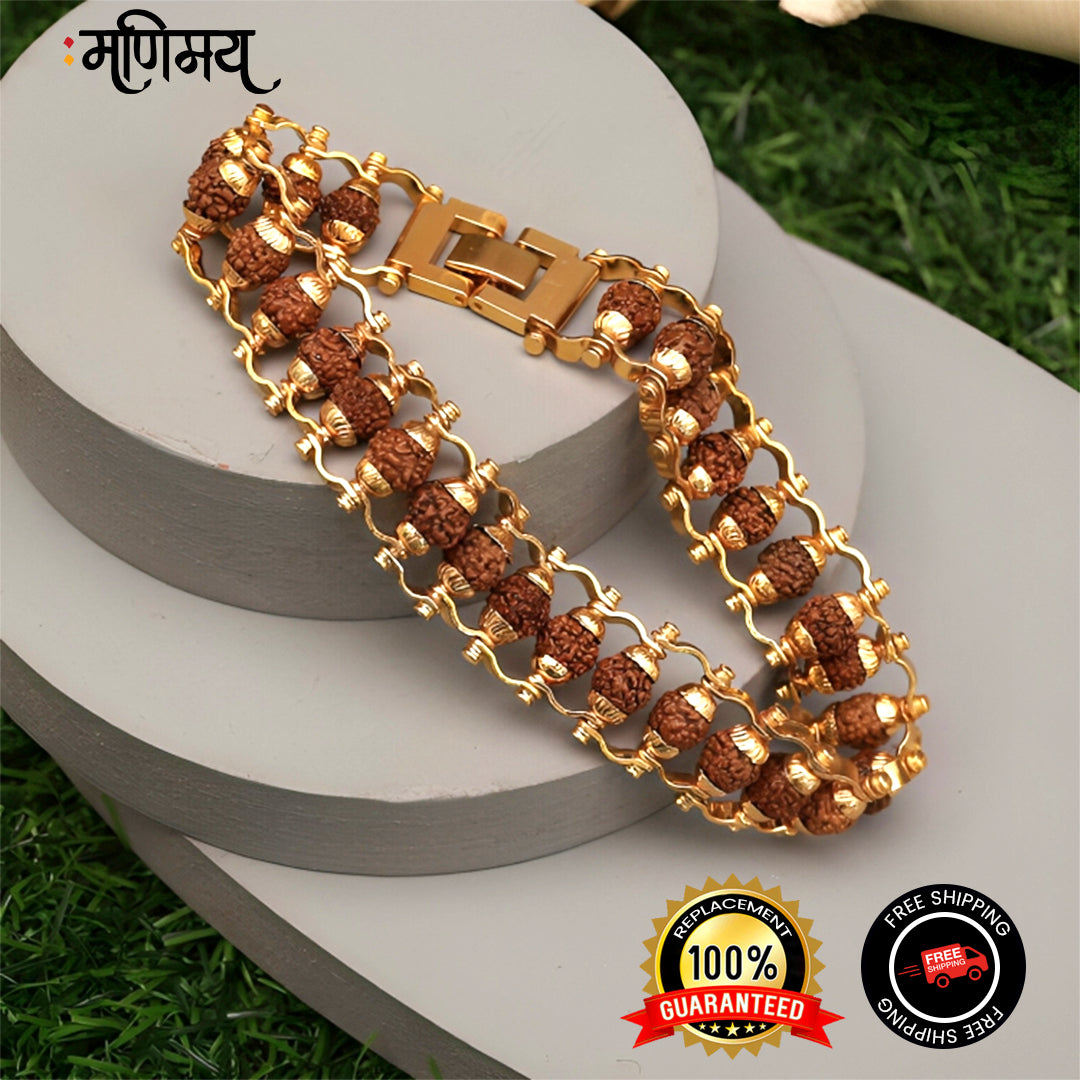 Gold Plated Divine Aura Rudraksha Bracelet