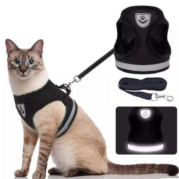 Adjustable Breathable Luminous Pet Vest Harness and Leash Set