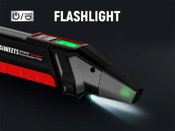 Product Introduction of KAIWEETS AC Circuit Breaker Finder Tool with Alert LCD Display, 2-Piece Set Electric Tester and Voltage Tester with Transmitter and Receiver, NCV Function & Flashlight, Non-Contact Cable Tester and Integrated GFCI Outlet Tester, Portable Detector 15