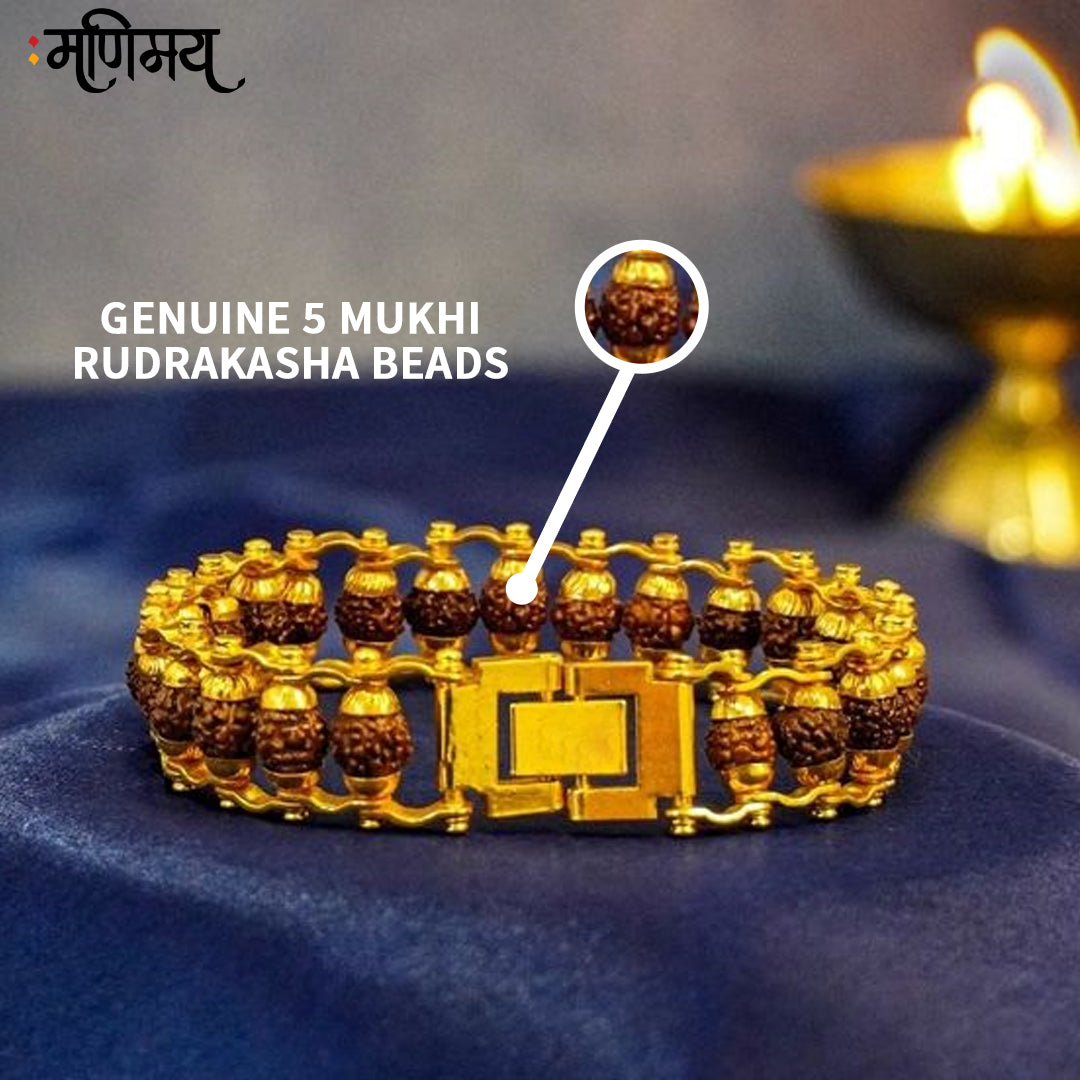 Gold Plated Divine Aura Rudraksha Bracelet