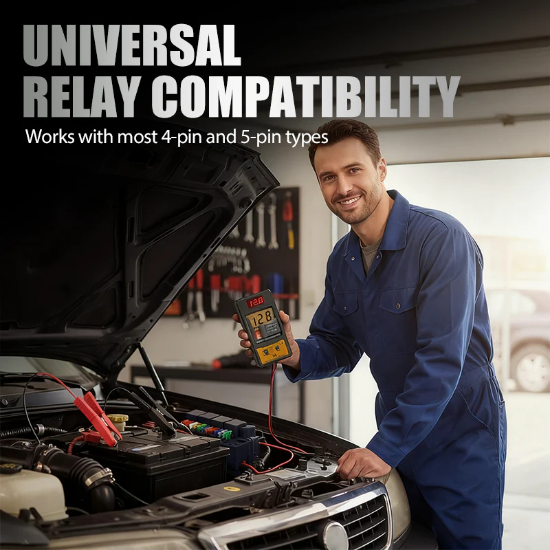 🔥【#1 Best Seller】🔥 Inaccurate diagnostics/dangerous connections/limited compatibility? 4/5 pin relay tester, only 60 units available⚡️