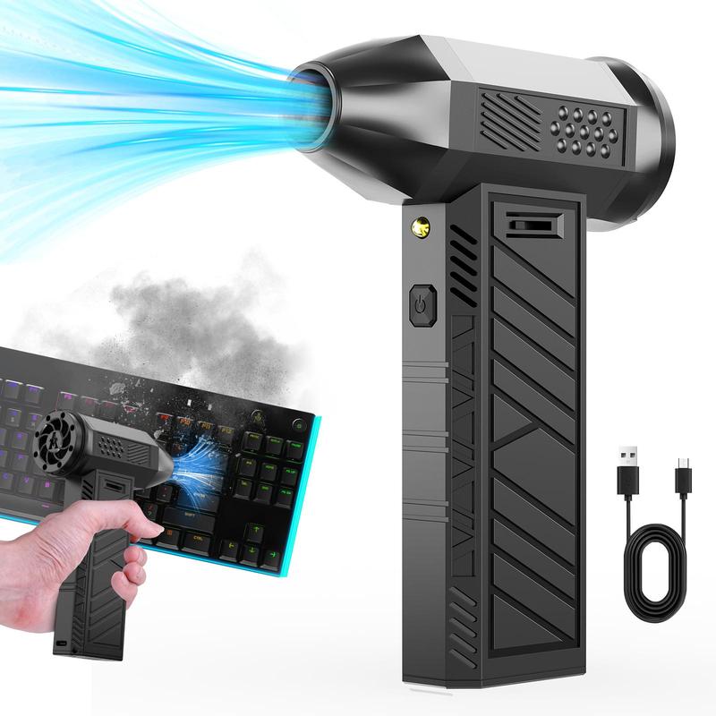 Electric Compressed Air Duster - 15,0000 RPM Rechargeable Cordless Turbo Blower, Portable Air Blower Gun for Cars, PC, Keyboard, Home & Outdoor Dust Cleaning (Replaces Compressed Air Cans)