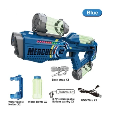 Water Mercury M2 Electric Water Gun Electric Automatic Continuous Shooting Colorful Light Large Capacity Water Gun