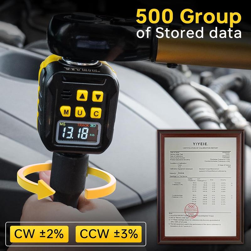 1/2 inch drive digital torque adapter, color LCD display, torque wrench calibration tool for automotive, motorcycle torque meter