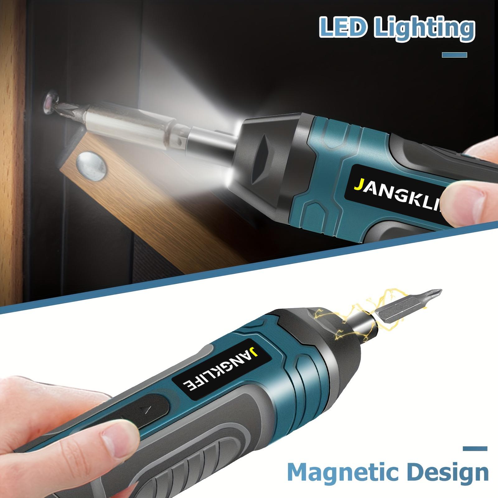 Cordless Electric Screwdriver Set LED Light 4 Levels Torque