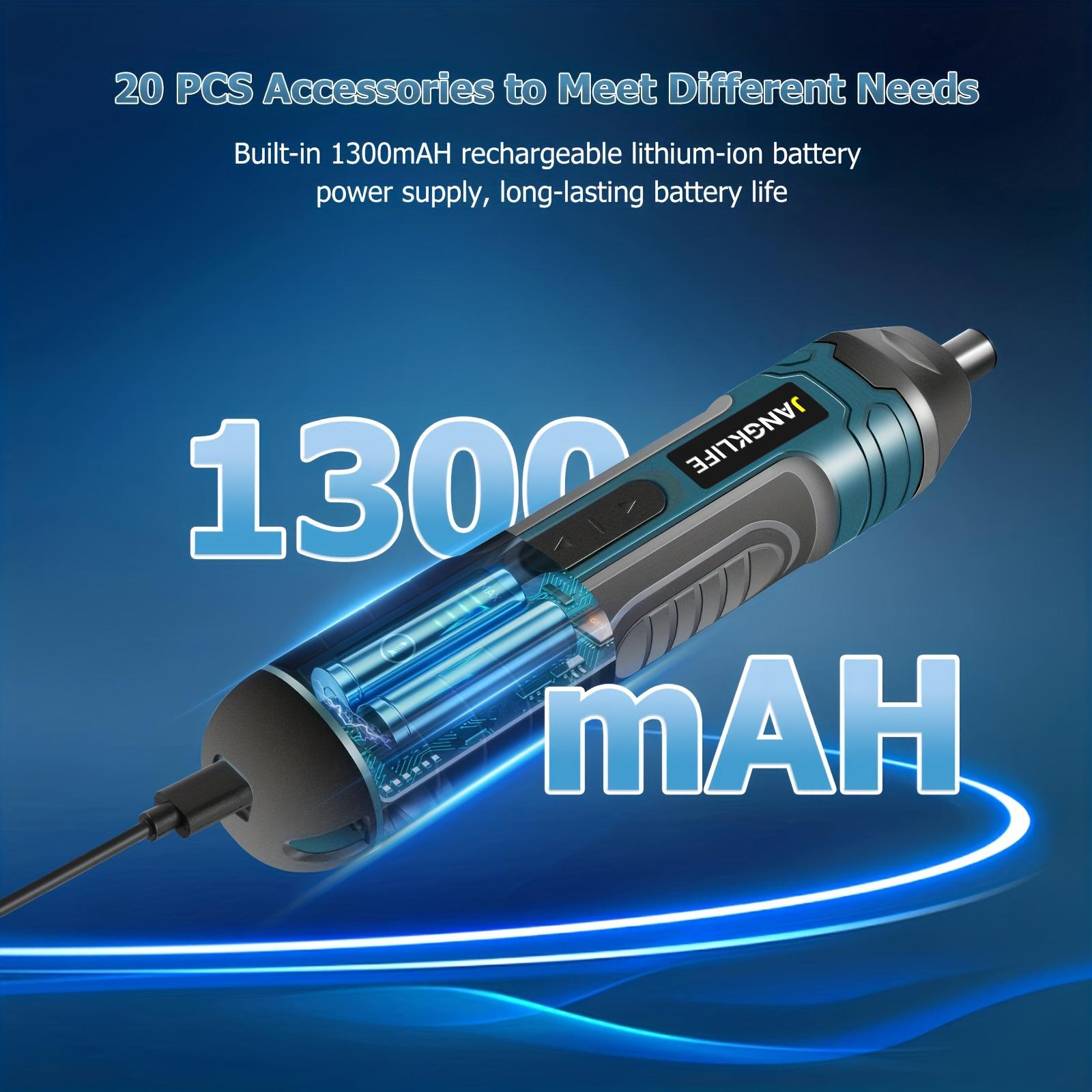 Cordless Electric Screwdriver Set LED Light 4 Levels Torque