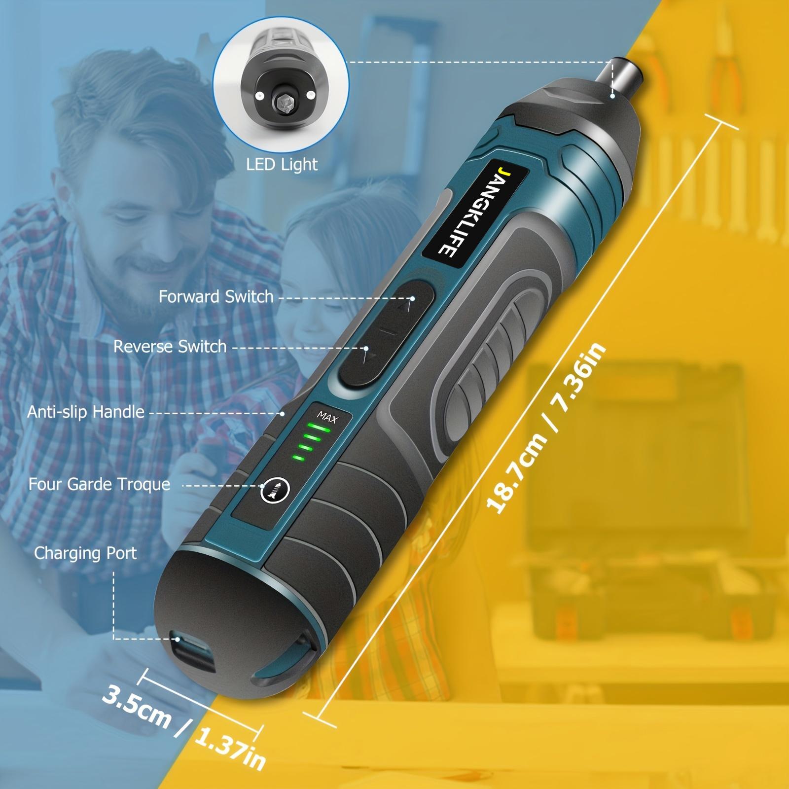 Cordless Electric Screwdriver Set LED Light 4 Levels Torque